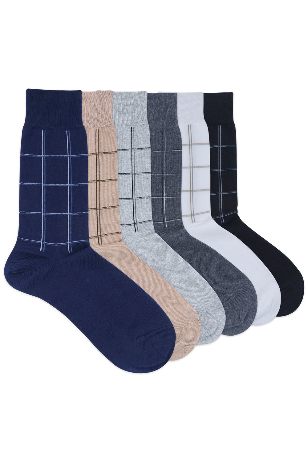 Balenzia Men's Checks Calf Length/Crew Length Cotton Socks - (Multicolored)(Pack of 3 Pairs/1U) - Balenzia