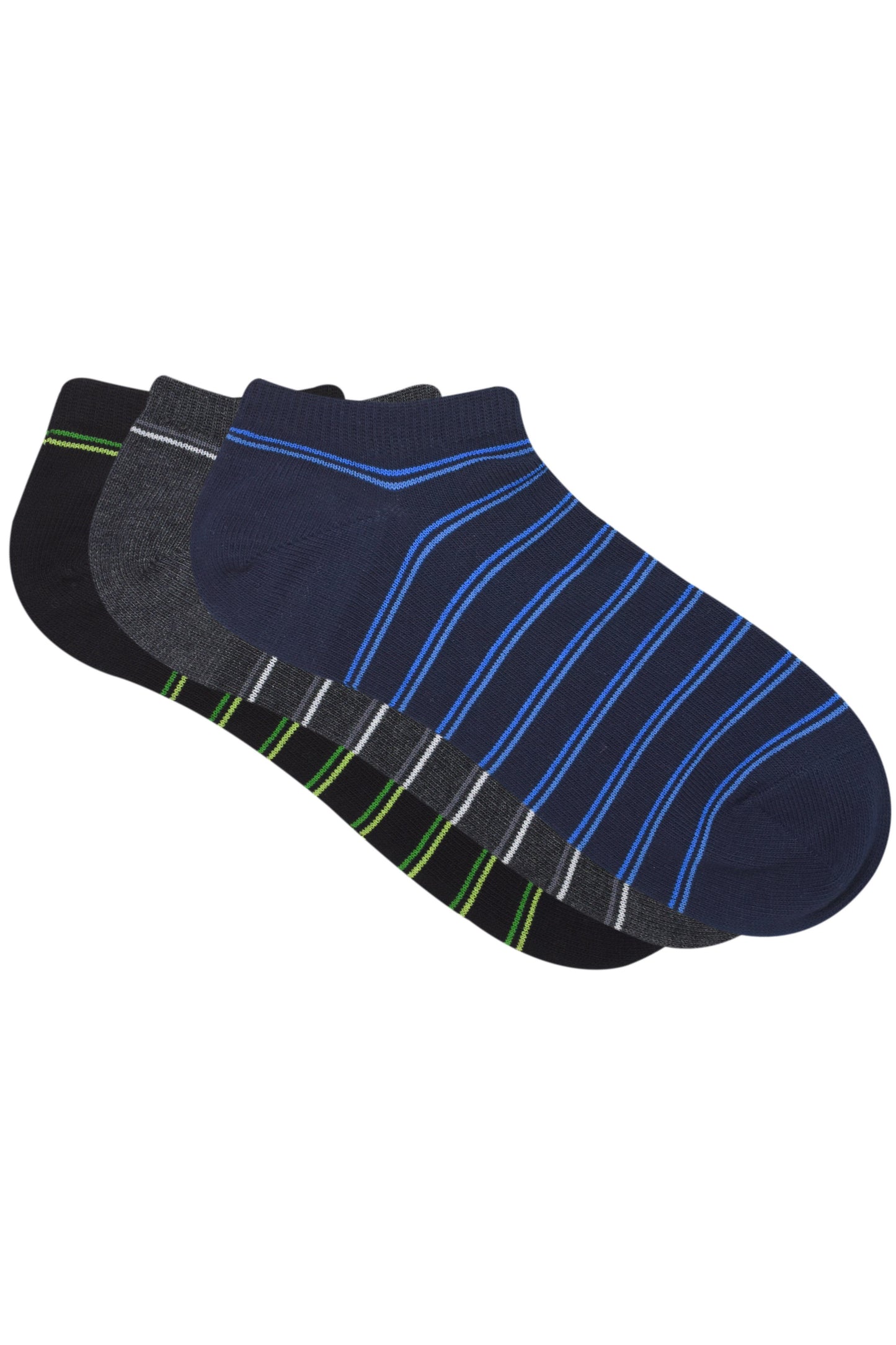 Balenzia Men' s Striped Low Cut Socks-(Pack of 3 Pairs/1U) - Balenzia