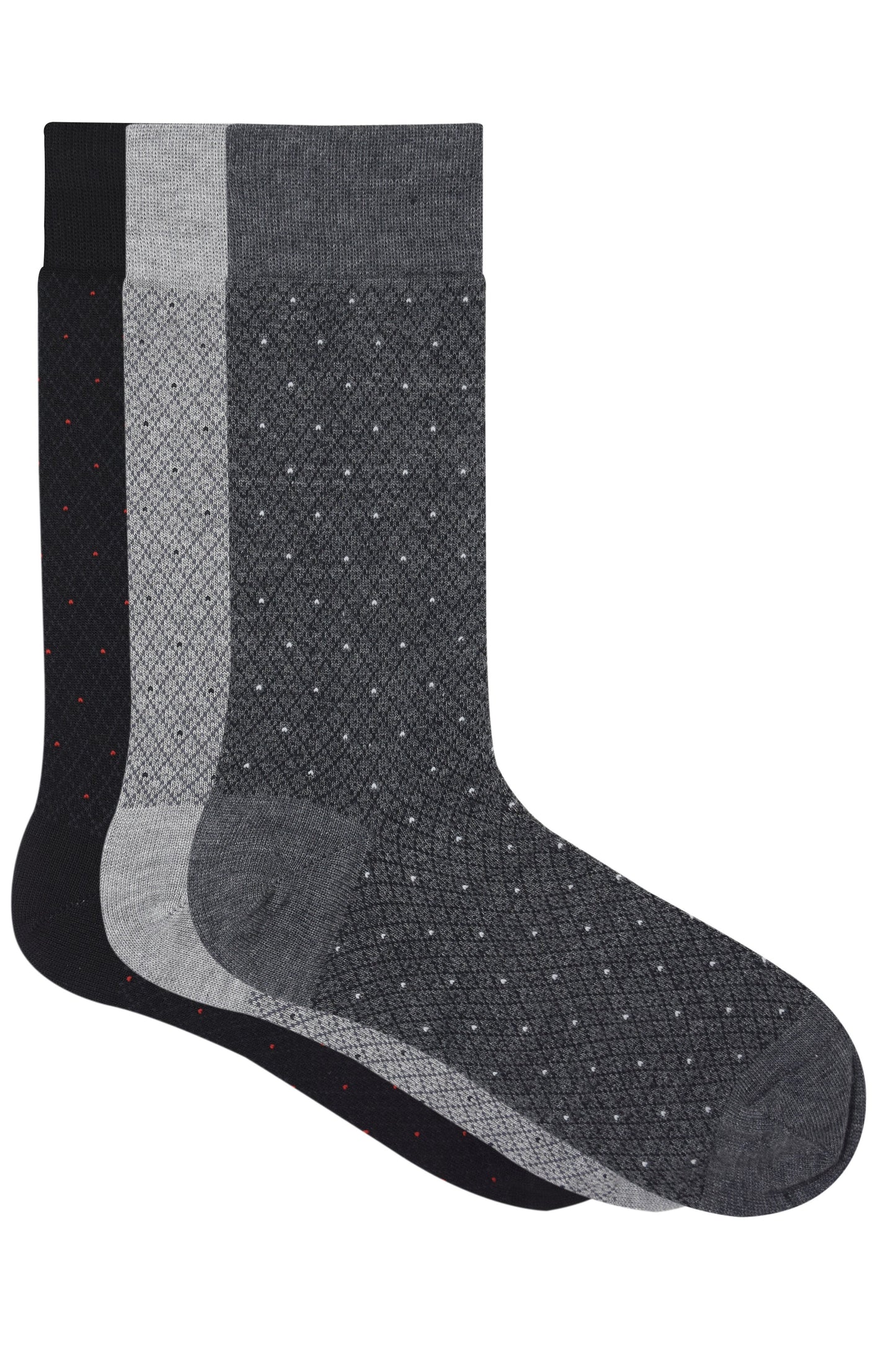 Balenzia Men's Small Polka Modal Crew length Socks (Pack of 3 Pairs/1U) - Balenzia