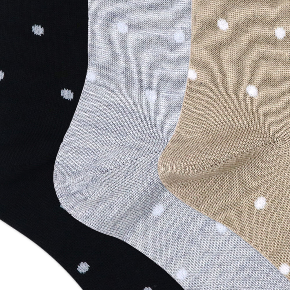
                      
                        Balenzia Women's Polka Patterned Woolen Toe Socks- Black-L.grey-Beige (Pack of 3 Pairs/1U) - Balenzia
                      
                    